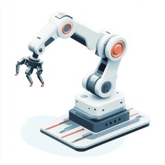 Illustration of a robotic arm with a sleek design, perfect for automation tasks in modern industries.