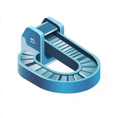 A sleek, modern conveyor belt in blue tones, designed for efficient material transport in various industries.