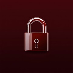 A sleek, red padlock on a dark background, symbolizing security and privacy.