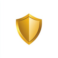 Golden shield icon representing security and protection, designed with a sleek, modern look.