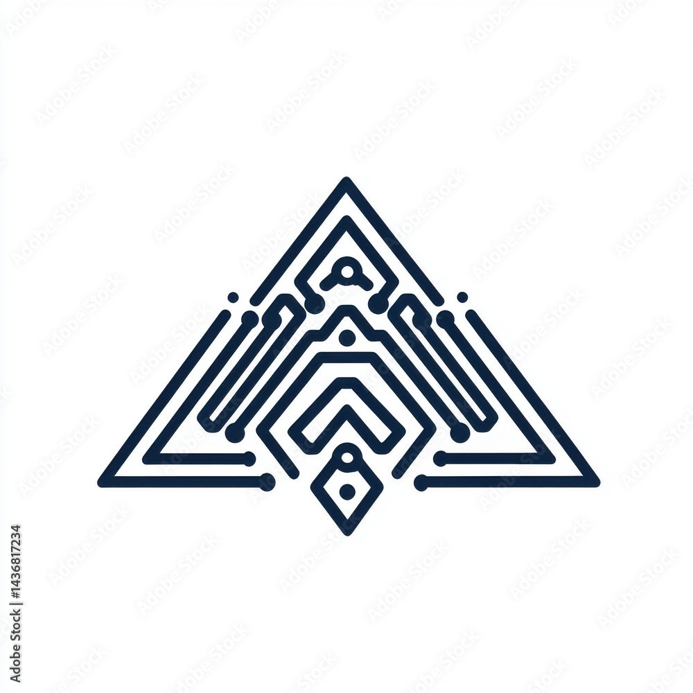 Poster geometric patterned design featuring a modern abstract triangle in a minimalist style.