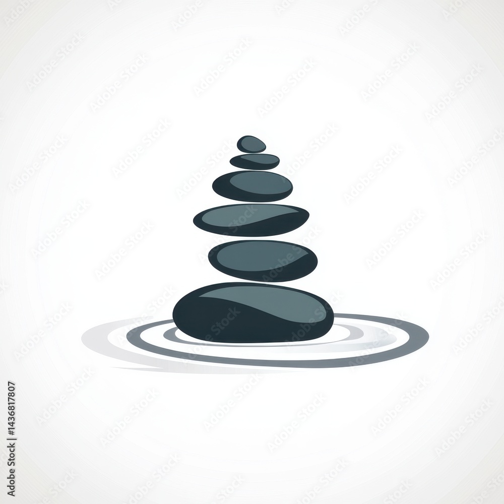 Poster A serene stack of smooth stones balanced atop one another, creating a sense of calm and tranquility.