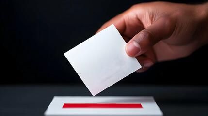 Hand Placing Ballot in Box: Close-up of Voting Process