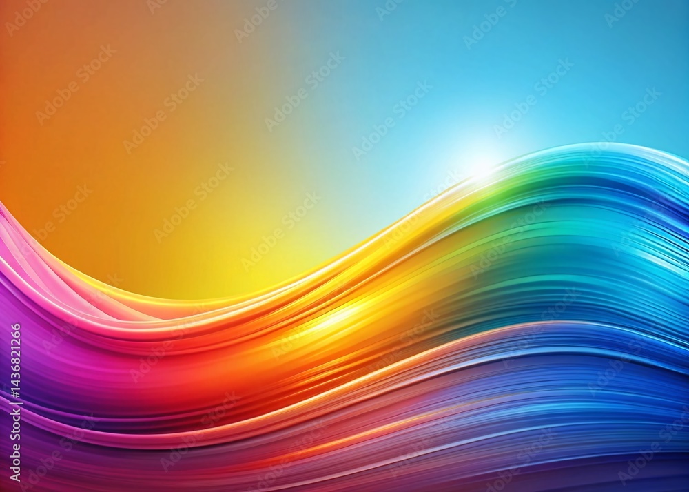 Poster abstract wave line design: elegant flowing curves and copy space for text
