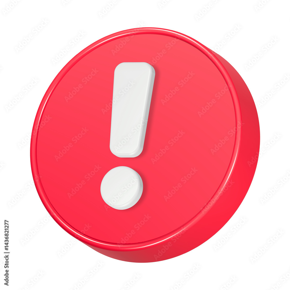 Poster alert icon 3d rendering symbol attention