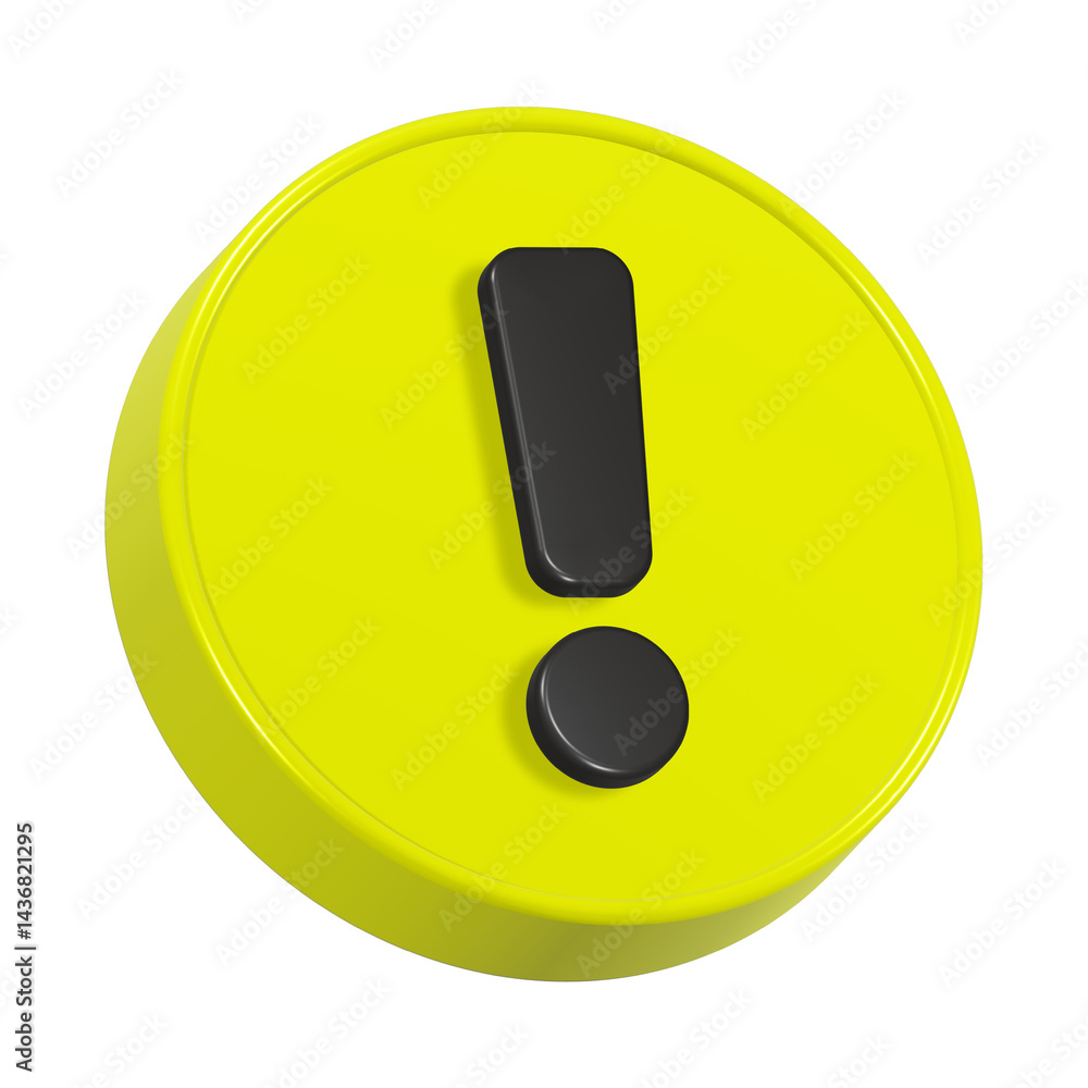 Poster alert icon 3d rendering symbol attention