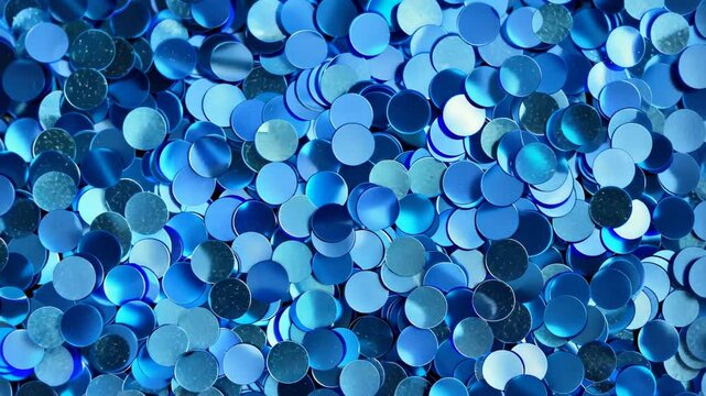Dazzling and glamorous, a sparkling blue sequin background banner for a touch of shimmer. Ai Generated.