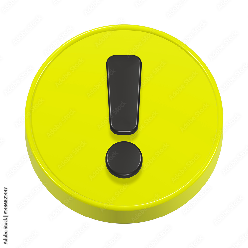 Poster alert icon 3d rendering symbol attention