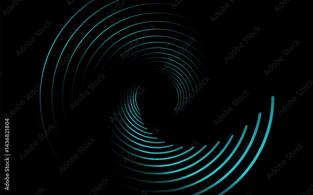 Poster spiral sound wave rhythm line dynamic abstract vector background