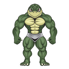 strong turtle mascot vector illustration design