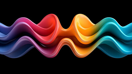 Abstract Rainbow Gradient Waves Pattern