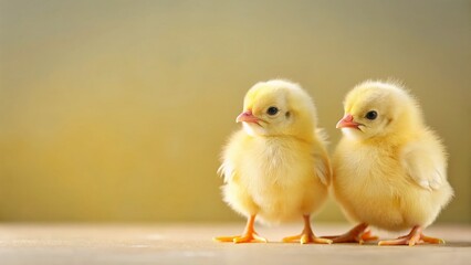 Fototapeta premium Adorable Baby Chicks on Light Background - Perfect for Spring Designs
