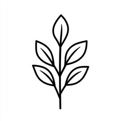 Simple line drawing of a leafy branch, showcasing a minimalist elegance.