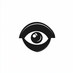 Stylized black eye illustration on a white background, perfect for design projects.