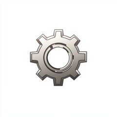 A metallic gear icon symbolizing industry and engineering.