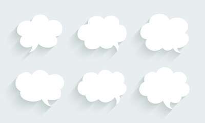 Vector Cloud Bubble Message Collection. Cloud Speech Bubble Set