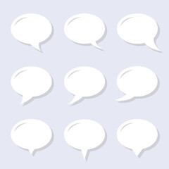 Vector Circle Bubble Message Icon Set. Circle Speech Bubble Set