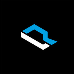 Logo design with numbers 12, 17 or initials letter L R.