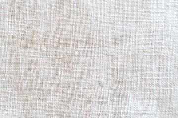 Close-up of natural beige linen fabric texture