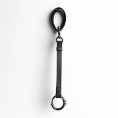 Stylish black leather dog leash with a loop handle and durable metal clasp.