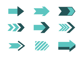 Vector Directional Arrow Icon Set