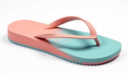 A single flip-flop isolated on a pure white background , footwear, summer footwear