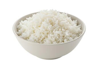 Isolated bowl of fluffy white rice perfect for asian cuisine meal