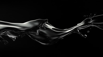 Naklejka premium Abstract Black Liquid Flowing Dynamically