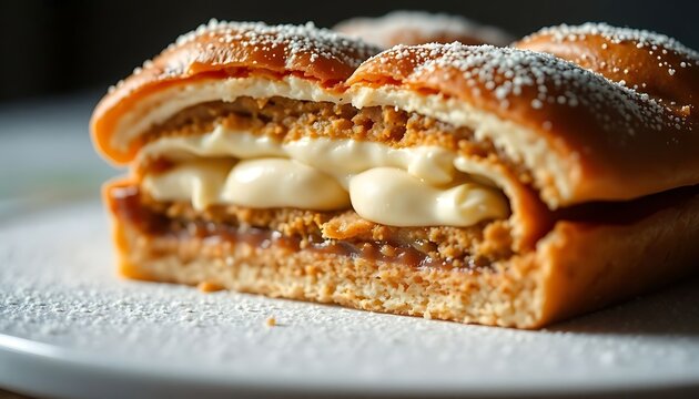 close up of a pastry on a plate