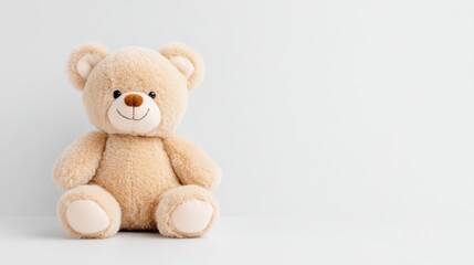 Adorable teddy bear sits peacefully