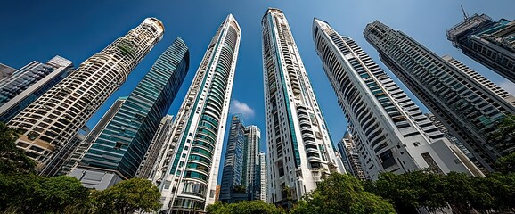 Modern Skyscrapers in Urban Landscape