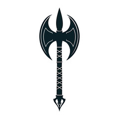 Fantasy Battle Axe Vector Set of Medieval Weapon Logo Design V3