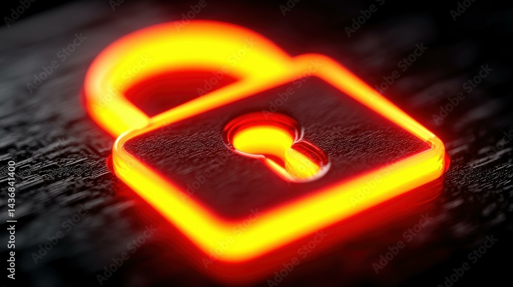 Aufkleber a vivid padlock shines at the core, representing strong digital security in a web of technological c