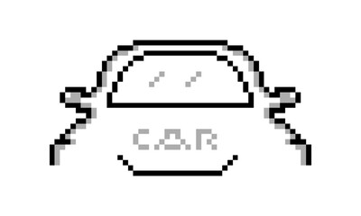 car showroom pixel art illustration