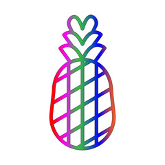 Pineapple line gradient icon