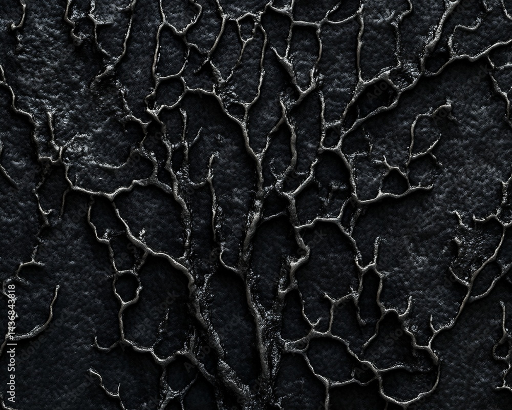 Poster embossed branching pattern on dark gray textured surface