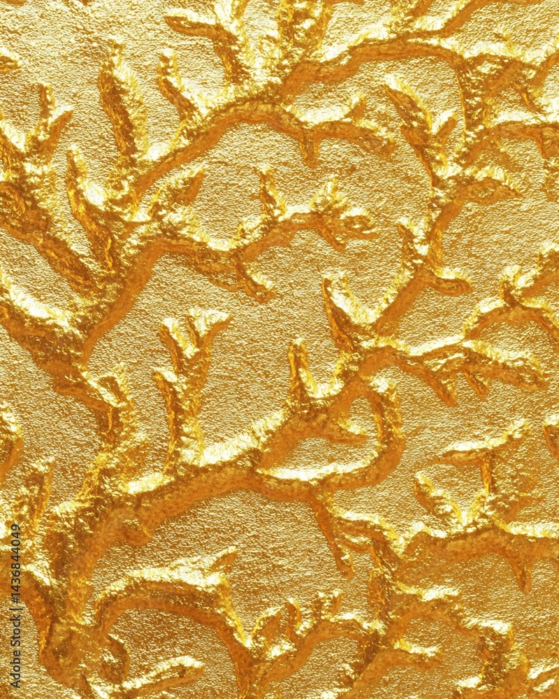 Poster embossed gold texture with branch-like pattern