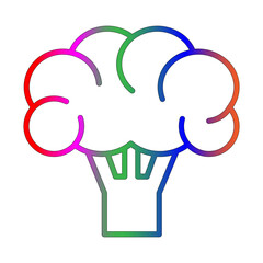 Cauliflower line gradient icon