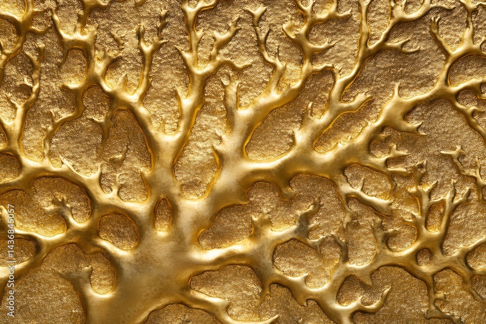 Poster gold-leaf embossed tree pattern on textured surface