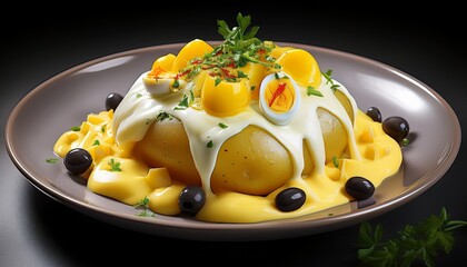 Papa a la Huanca&iacute;na: Kartoffeln mit K&auml;secreme