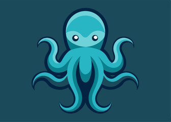 Cartoon Octopus Mascot: A cute and friendly cartoon octopus with big eyes and a playful smile, perfect for branding or mascots for ocean-related companies and projects.