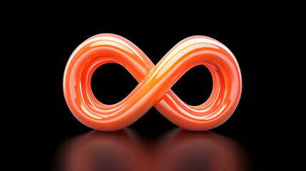 Glowing Orange Infinity Symbol on Dark Background