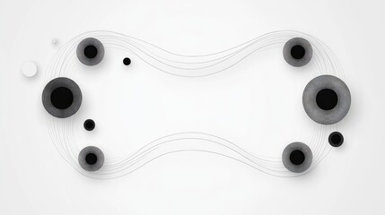 Abstract design, white background, curved shapes, minimalist