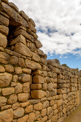 Ancient Stone Wall in Machu Picchu, Peru