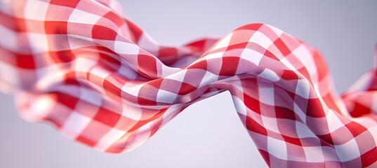 Red and White Plaid Fabric Drape (4)