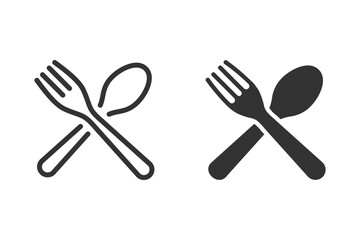 Spoon and fork icon. perfect for representing food, restaurants, or dining