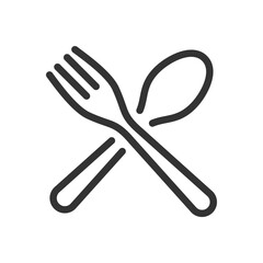 Spoon and fork icon. perfect for representing food, restaurants, or dining