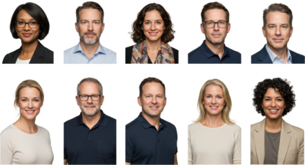 Diverse Group of Professionals Headshots Business People Executives Team Portraits