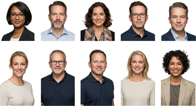 Diverse Group of Professionals Headshots Business People Executives Team Portraits