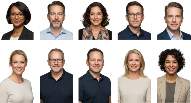 Diverse Group of Professionals Headshots Business People Executives Team Portraits